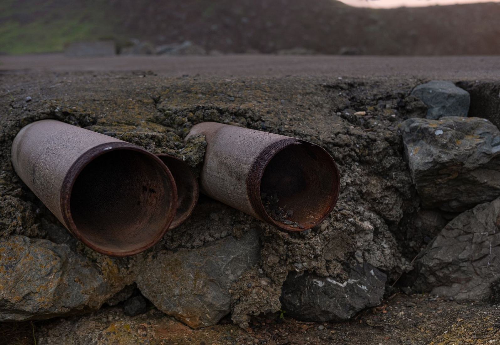 Corroded burst pipe of the kind that brings a water damage restoration service in Las Vegas out at 3am